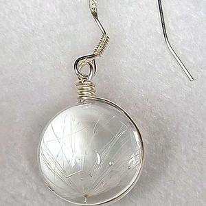 Dandelion Crystal Ball Earrings,  NEW